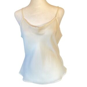 Apt. 9 Womens Georgette Chiffon Adjustable Straps Camisole Tank Size M Ivory